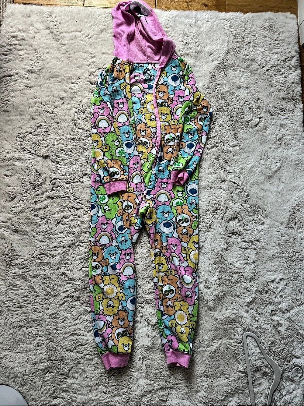 Care Bears Hooded Footie Pajamas Pink Baby 10/12